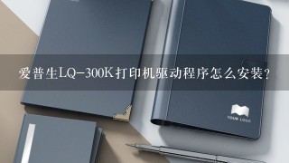 爱普生LQ-300K打印机驱动程序怎么安装？